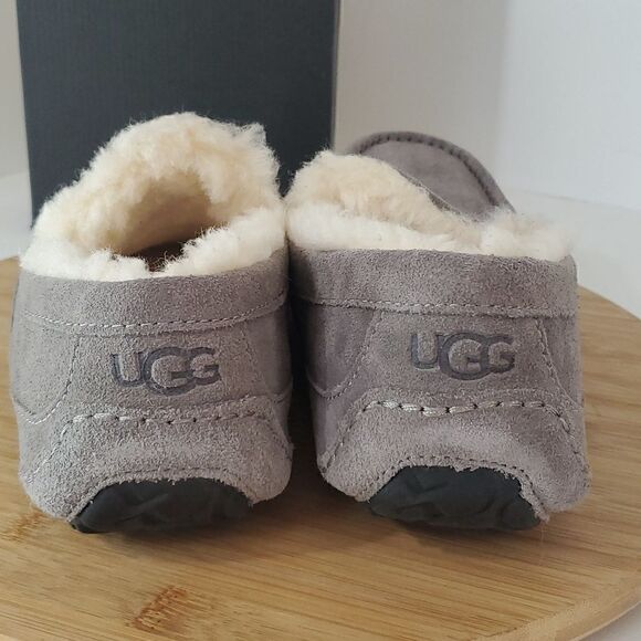 UGG Ascot Slipper Grey Suede Wool Comfort Loafer Men's US 8/ EU 41 NIB - Picture 5 of 13